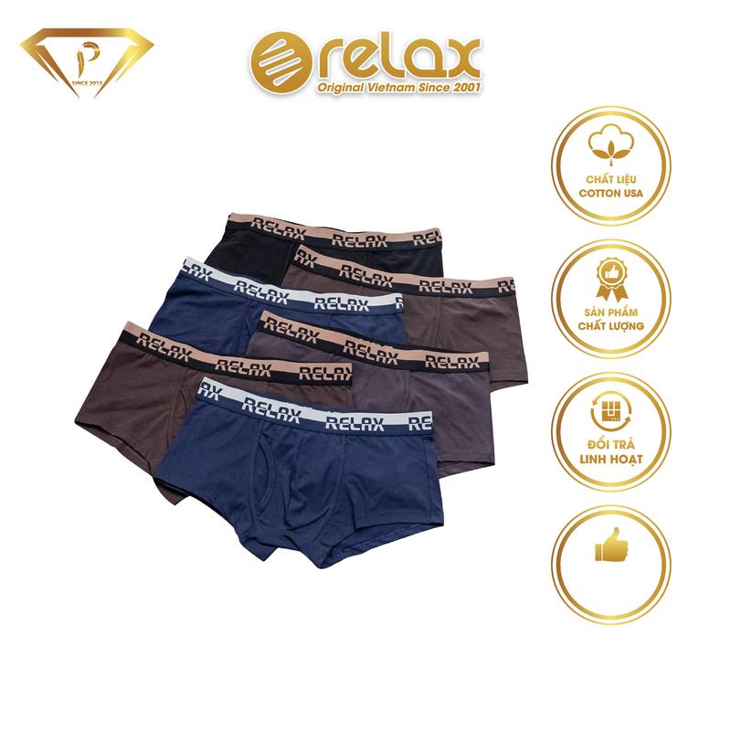 Quần lót nam RELAX RLTK054 quần lót Cotton USA cao cấp quần lót thể thao phối mềm hút mồ hôi tốt lưới hai bên thông thoáng thoải mái quần đùi boxer trunk Menswear Quần Boxer Sịp Thun Nâu