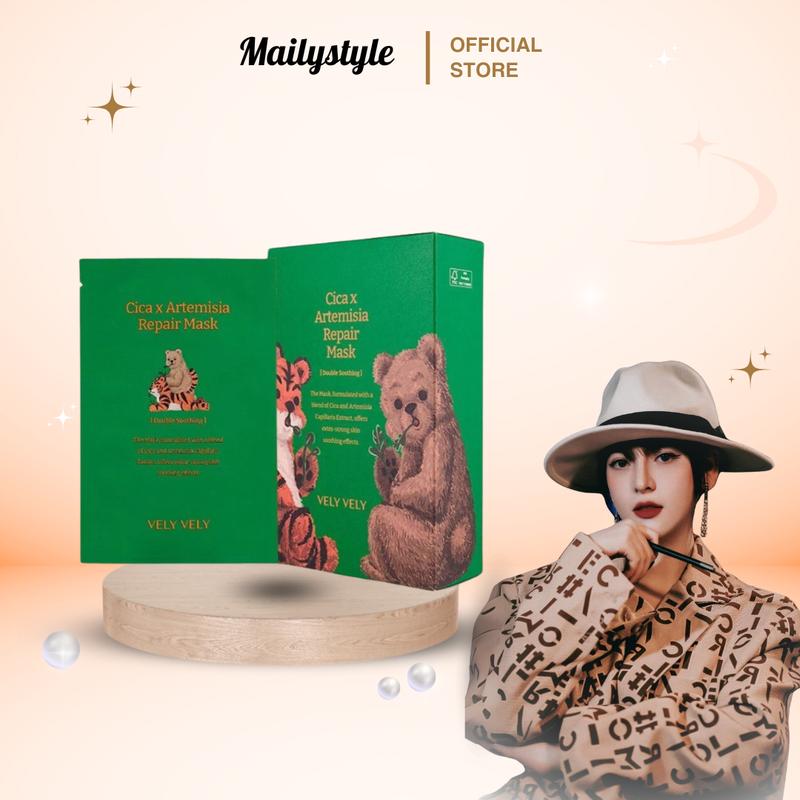 A39_ Mặt Nạ Hỗ Trợ Làm Dịu Phục Hồi Rau Má Ngải Cứu Vely Vely Cica x Artemisa Repair Mask