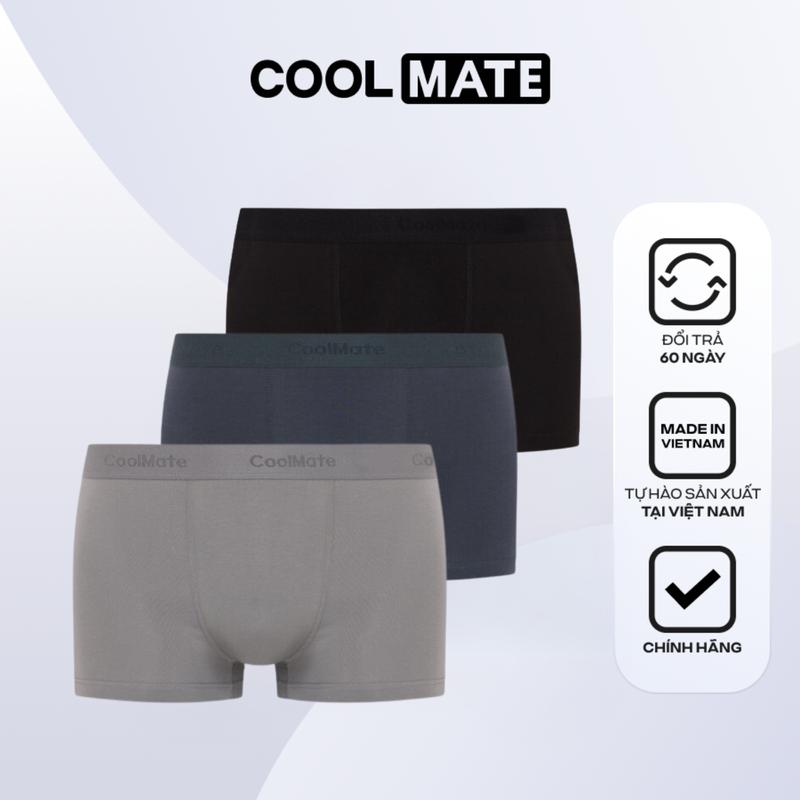 Underwear Combo 3 Quần Lót Nam Boxer Trunk Cotton Compact co giãn Có Bigsize - Coolmate