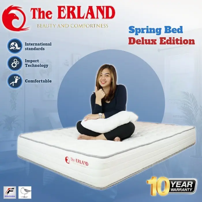 The Erland Kasur Spring bed in Box Deluxe Edition - White Diamond, 200 x 90 x 20 1