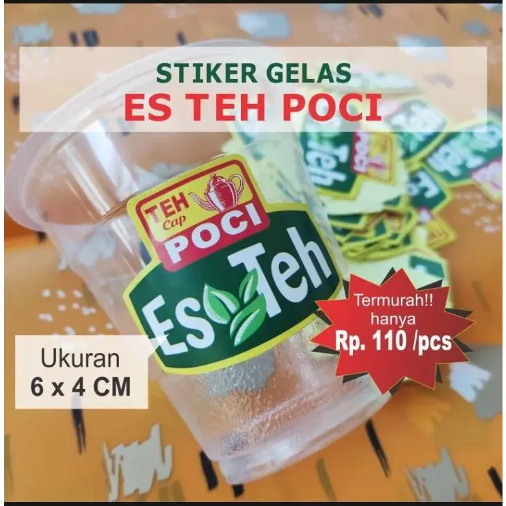 SRTIKER Stickers Teh poci isi 100pcs /500pcs MINUMAN