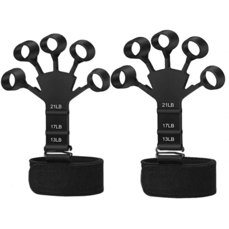 1 Pair Finger Strengthener, Hand Grip Strengthener, Silicone Finger Gripper, Portable Wrist Exercise Equipment For Hand & Finger Strength Training, Rehabilitation, Relaxation