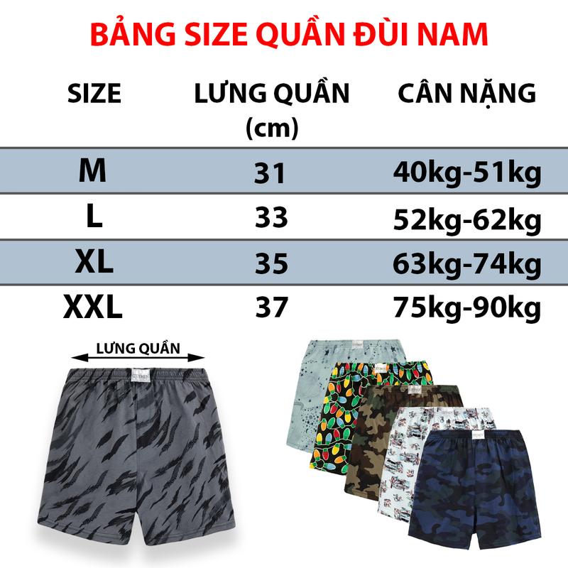 Combo 5,4,3 quần đùi thun cotton co giãn 4 chiều, quần short nam mặc ở nhà, mặc ngủ, quần đùi nam nhiều màu giao mẫu ngẫu nhiên Menswear Áo 2