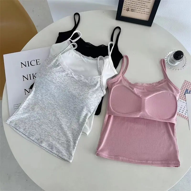 Áo 2 dây có đệm sẵn cotton mềm êm thấm mồ hôi tốt AD05 aoba lo bigsize Nữ Women