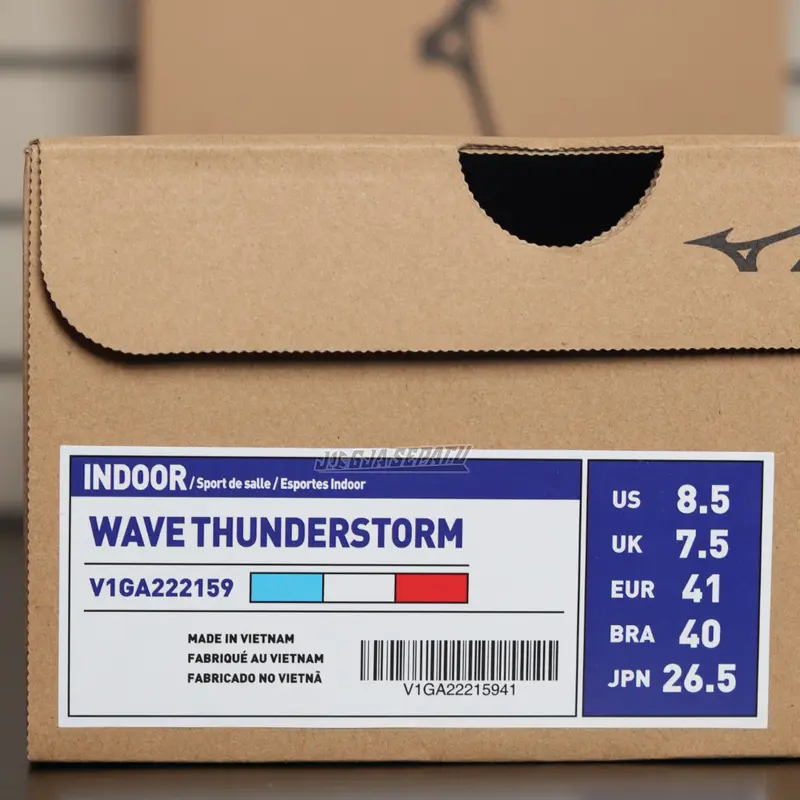 Mizuno Sepatu Voli Wave Thunderstorm - Scuba Blue/White/High Risk Red 4