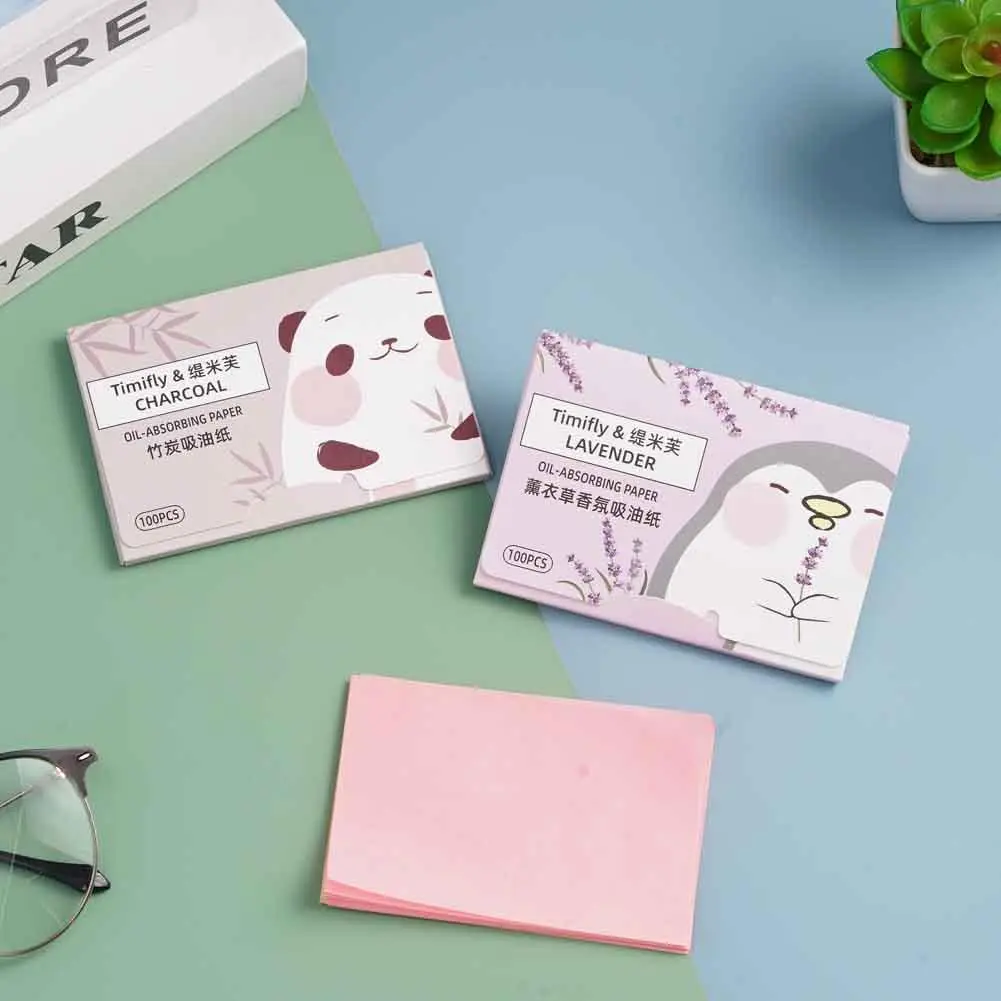Giấy Thấm Dầu Trên Khuôn Mặt, 100 Chiếc, Cầm Tay, Có Thể Tháo Rời, Hương Hoa Oải Hương, V5I0