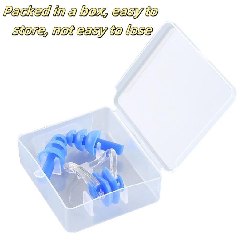 Professional Swimming Equipment Set, 3 Counts/set Portable Waterproof Swimming Earplugs & Nose Clip, Swimming Accessories for Men & Women 7