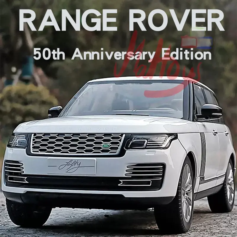 1:18 Large Range Rover 50th Anniversary Suv Offroad Alloy Model Diecast koleksi Hobi pajangan hadiah Ban Setir Toy 0