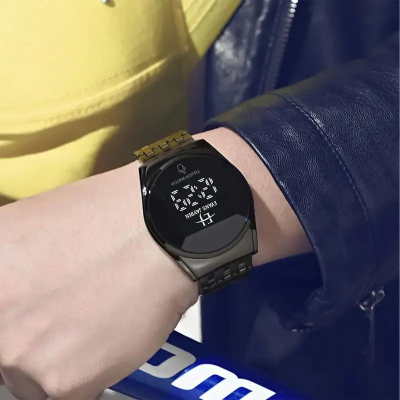 DISKON jam tangan   Evans Jayden Jam Tangan Pria 9954 Rantai Stainless Steel Digital Touch Screen Sapphire Glass Water Resistant 3ATM Kaca Watches 5