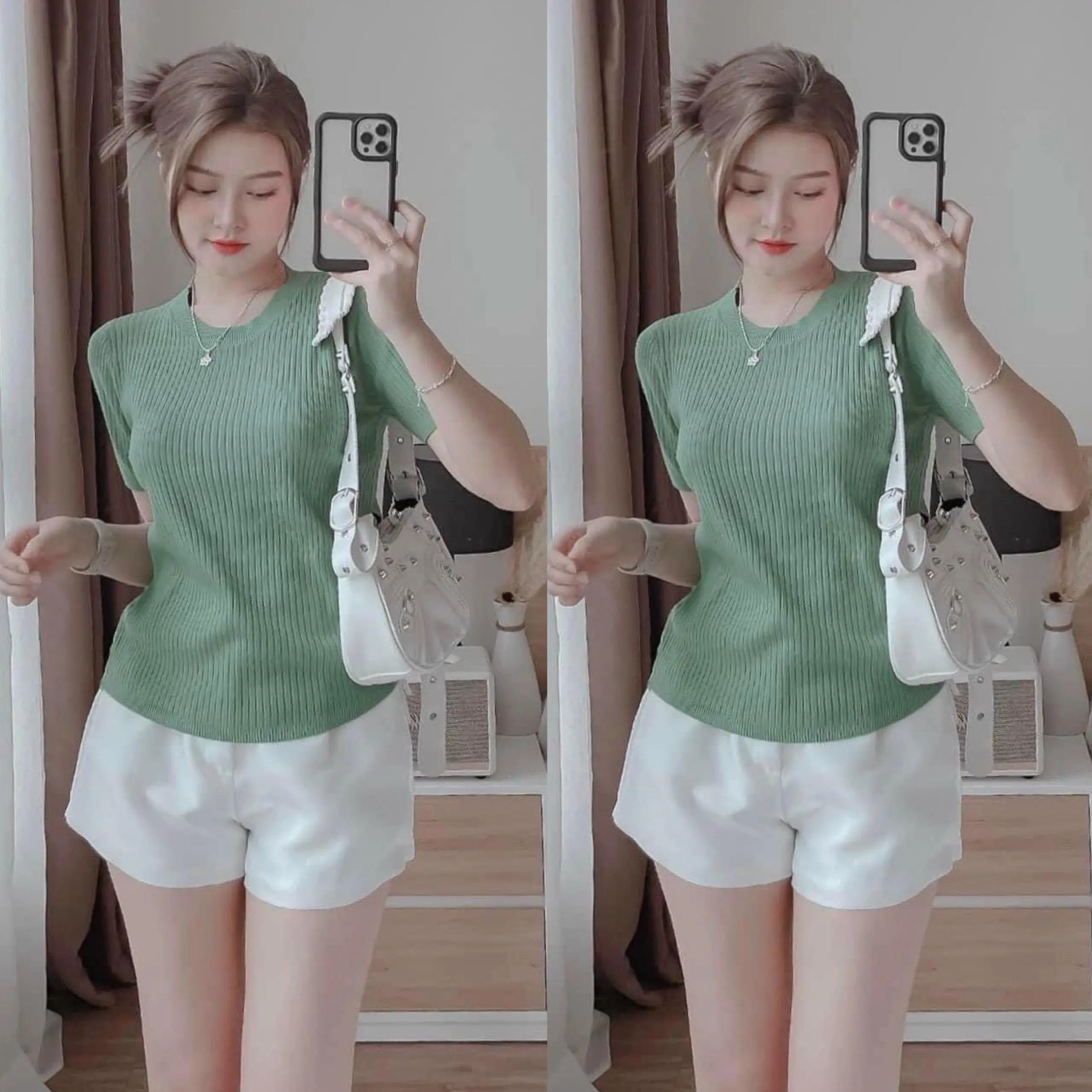 Áo Thun Gân Tăm Bigsize Cổ Tròn Nữ Xinh Đẹp Dễ Thương Giá Rẻ Freesize 50-95kg Women Top áo  thun  bigize đẹp Màu Nâu - 1047 | BigBuy360 - bigbuy360.vn