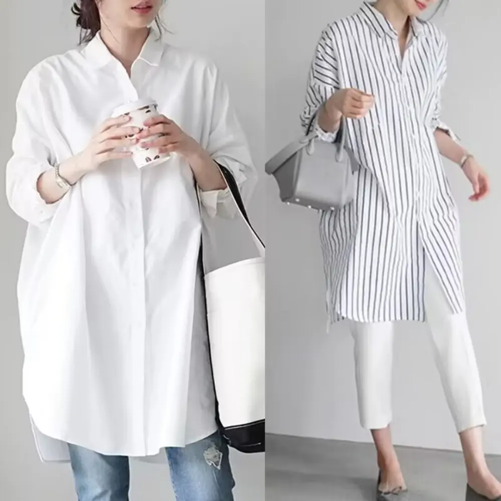 French Summer New Mid length Loose Shirt Women's Top