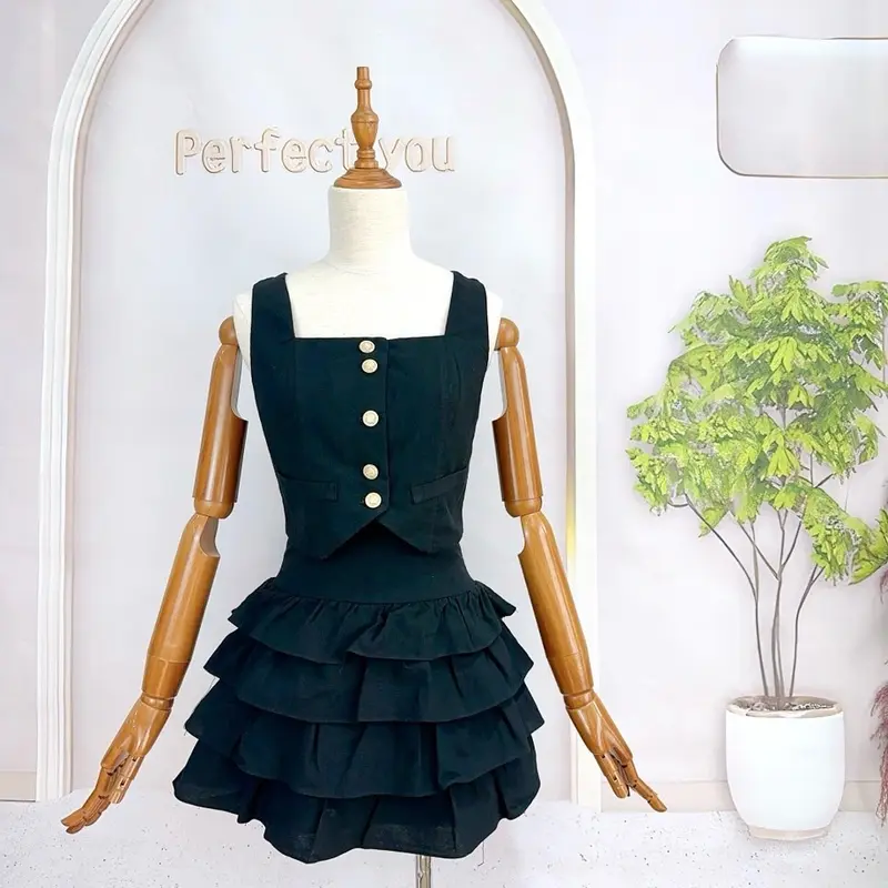 Bộ Set Cổ Vuông Áo Kaki Xin Xõ Váy 3 Tần Cho Nữ - Chất liệu Kaki Xin Xõ, Mặt Thoại Mại Dễ Chịu Women Dress 7