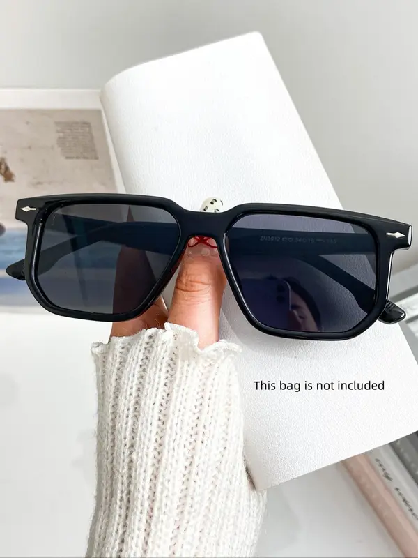 Unisex Street Trend Tortoiseshell Rectangle Frame Sunglasses, Trendy Vintage Sunglasses for Everyday Use, Fashion Accessories for Outdoor Activities 3