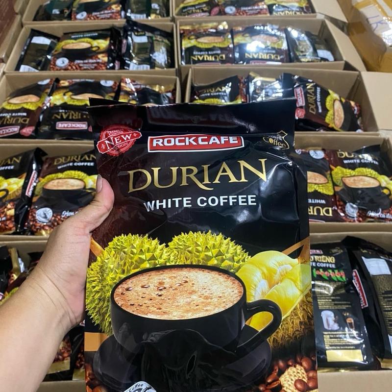  Cà Phê SẦU RIÊNG Rockcafe Túi 30 gói x 20 g - Rock cafe Vị Sầu Riêng Mẫu Mới - White Coffee Ruvask 