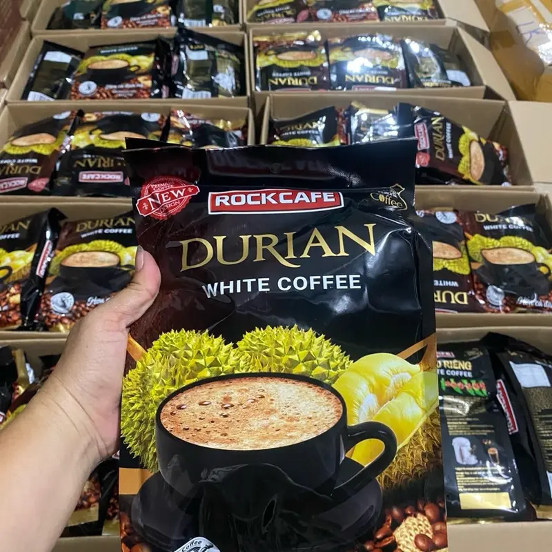 Cà Phê SẦU RIÊNG Rockcafe Túi 30 gói x 20 g - Rock cafe Vị Sầu Riêng Mẫu Mới - White Coffee Ruvask 0