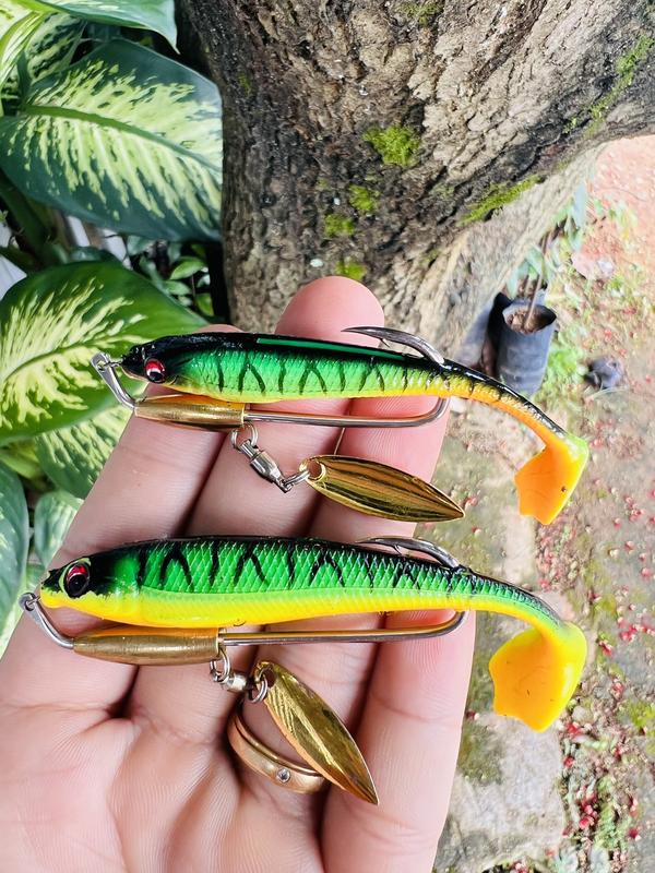 Chuyên Cá Táp Đuôi NFF + Lưỡi Ar15 Độ Kiểu Jighead (Mua 1 lưỡi tặng 1 mồi mềm horai và khóa lure) Đi Câu Bắt Cá Fishing Câu Cá