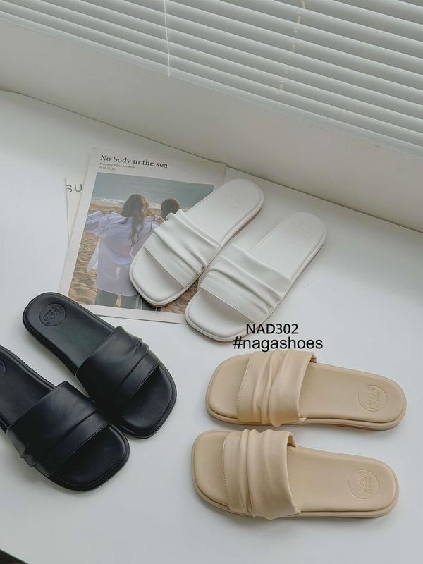 DÉP NAGASHOES ĐẾ BỆT QUAI GẤP DA MỀM NAD302
