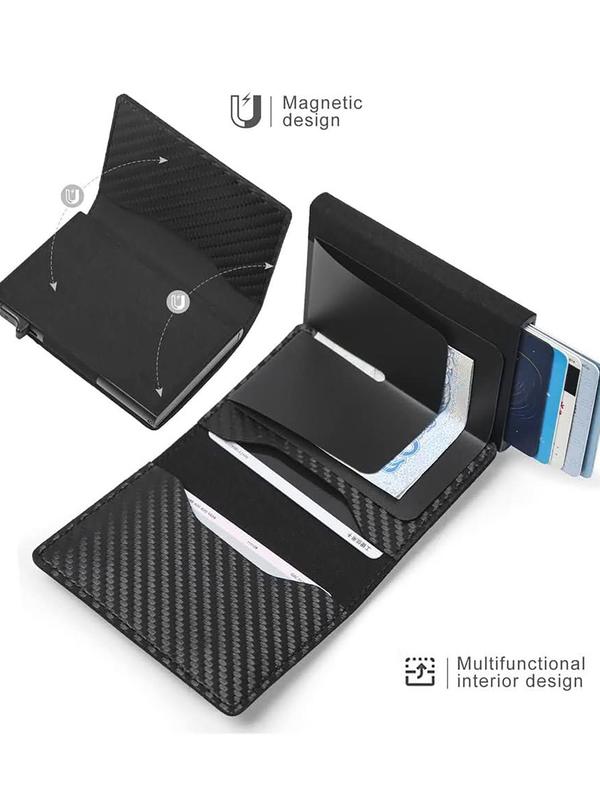 Summer Men's Business Bifold Wallet with Card Slots As Gift for Dad, Plain Color Card Holder, Trendy Wallet for Work & Daily Use 8