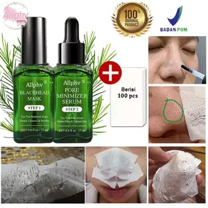 (Isi 2)Allphv Blackhead Mask Original Step 1 Free Kertas dan Serum Step 2 Blackhead Kulit sensitif Bebas Alkohol