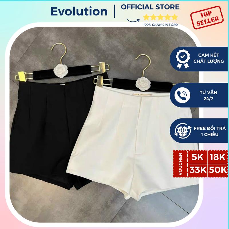 Quần Short Đùi Nữ BIG SIZE Cạp Cao Dáng Ngắn Vải Kaki Giãn 2 Lớp Chuẩn Form Loại 1 EVO-95