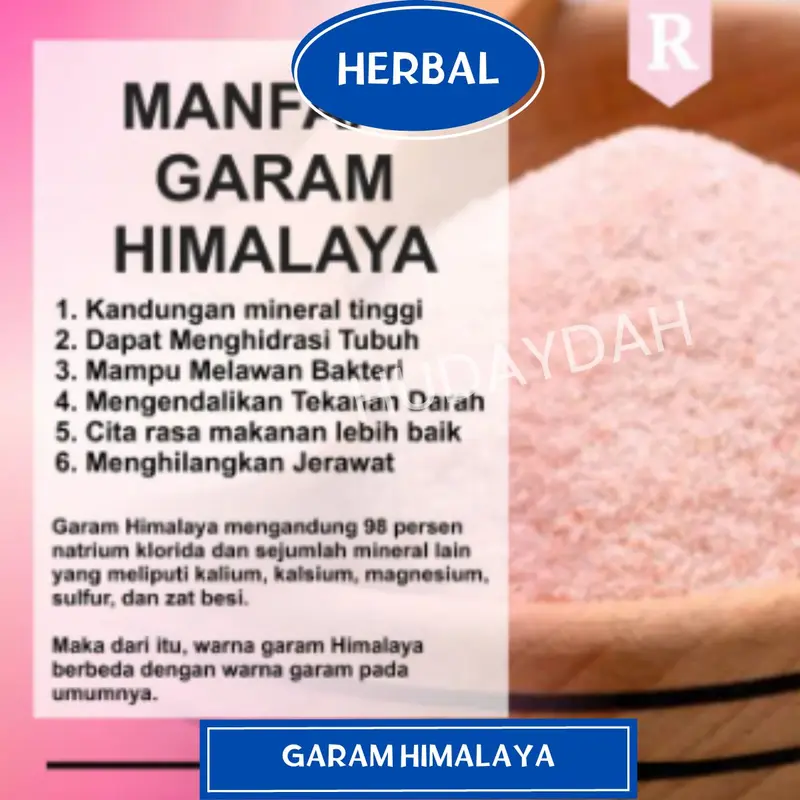 Garam Himalaya Premium 1Kg Pure Super Fine Himsalt Original Asli Dari Pegunungan Himalaya MPASI Natural 1