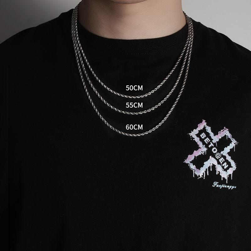 Product Introduction of Necklace for Boys, Clavicle Single Chain Rope Titanium Steel, No Fading and All-Matching 2