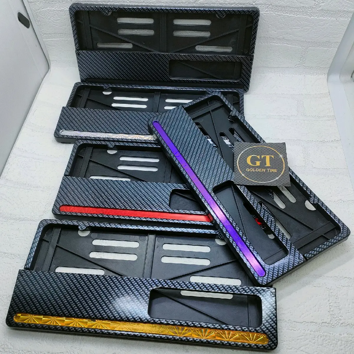 Dudukan Plat Nomor Karbon List Hologram Warna Cover Plat Variasi Motor Universal