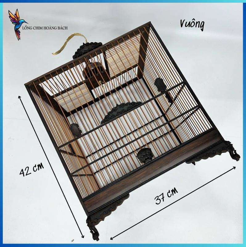  Khung lồng chim chào mào tự ráp lồng chào mào triện lá đề chất liệu gỗ mun tặng kèm phụ kiện miễn phí vận chuyển long lồng  chim 