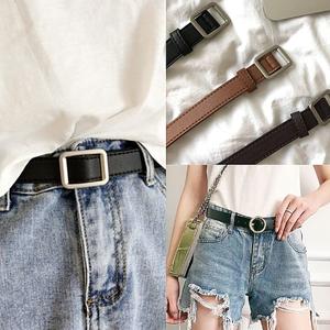 Dlala Belt Woman Fashion Accessories Waistband Square Round Simple Design Artificial leather Material