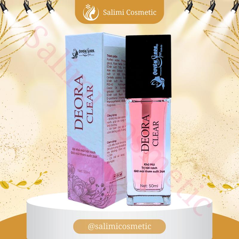 Xịt Khử Mùi DEORA CLEAR Quyên Lara - Làm Sạch Vùng Nách, Giúp Da Vùng Nách Khô Thoáng, Với Hương Nước Hoa Nhẹ Nhàng, Lưu Hương Lâu | Dung Tích 50 ml - HÀNG CHÍNH HÃNG
