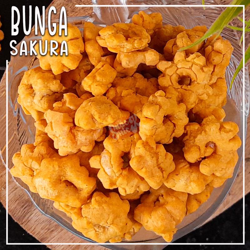 Kembang Ribut Sakura Kering 1kg - Gurih & Renyah, Berkualitas, Halal Food Snack Pedas Makanan 1