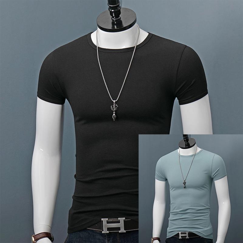 Combo 2 Áo thun nam form ôm, thun lạnh TheLynh cổ viền thời trang 139