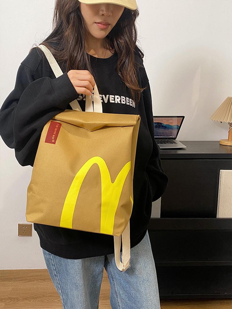 Product Introduction of Fashion Letter Pattern Backpack, Casual Oxford Backpack for Women & Girls, Trendy All-match Bag for Daily Use 2
