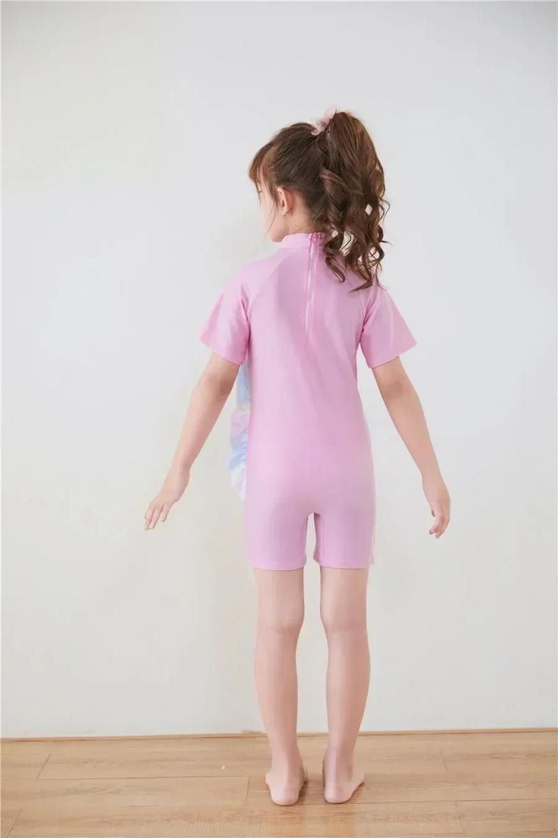 Product Introduction of Conservative Swimsuit 2024 One-piece Girl's Short-sleeved Shorts Swimsuit Cartoon Cute Children's Swimsuit Baby Girl 22