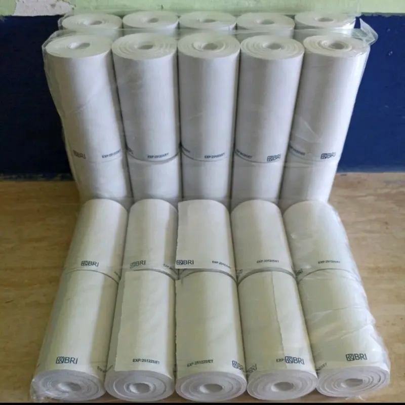 10 Roll kertas Struk Thermal Edc logo BRI 57x30mm Hitam 3