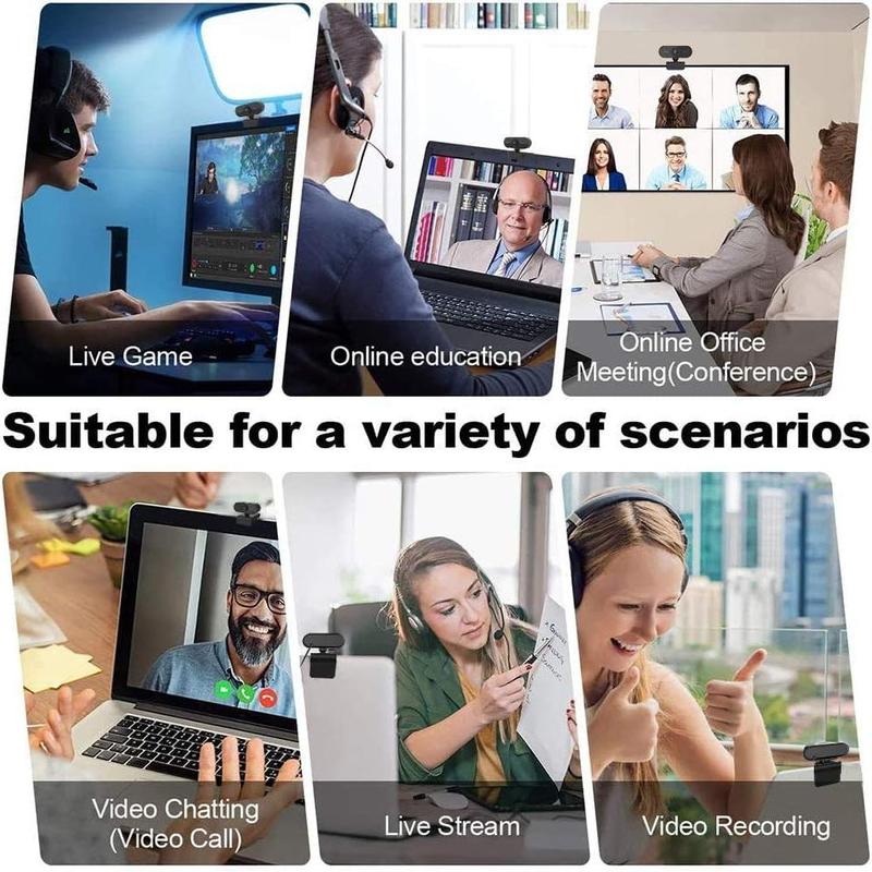 360° Rotatable Plug & Play USB Webcam, 1 Count 1080P HD Webcam, Mini Computer Network Webcam for Real-time Video Phone Conference Work, Suitable for PC Mac Laptop 5