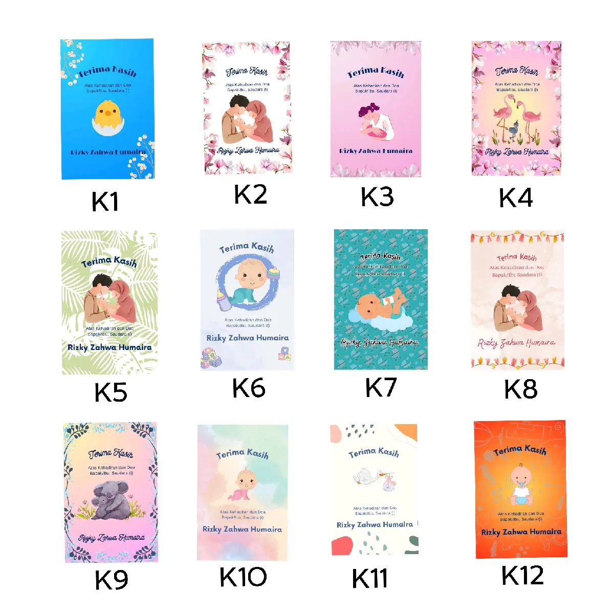 Kartu Cards Ucapan Souvenir Kelahiran | Sticker Ucapan Souvenir Kelahiran Stiker Card Born