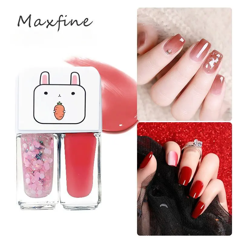 Sơn Móng Tay Đôi, MAXFINE, Dầu, Không Nướng, Không Thấm Nước, Không Lột, Nhanh Khô, Không xâm lấn, Bộ Cầm Tay, Lâu Trôi, Dụng Cụ Làm Móng Nghệ Thuật
