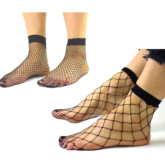 Comfortable Women Lady Lace Ruffle Fishnet Short Ankle Socks Stockings Mesh For Daily Wear