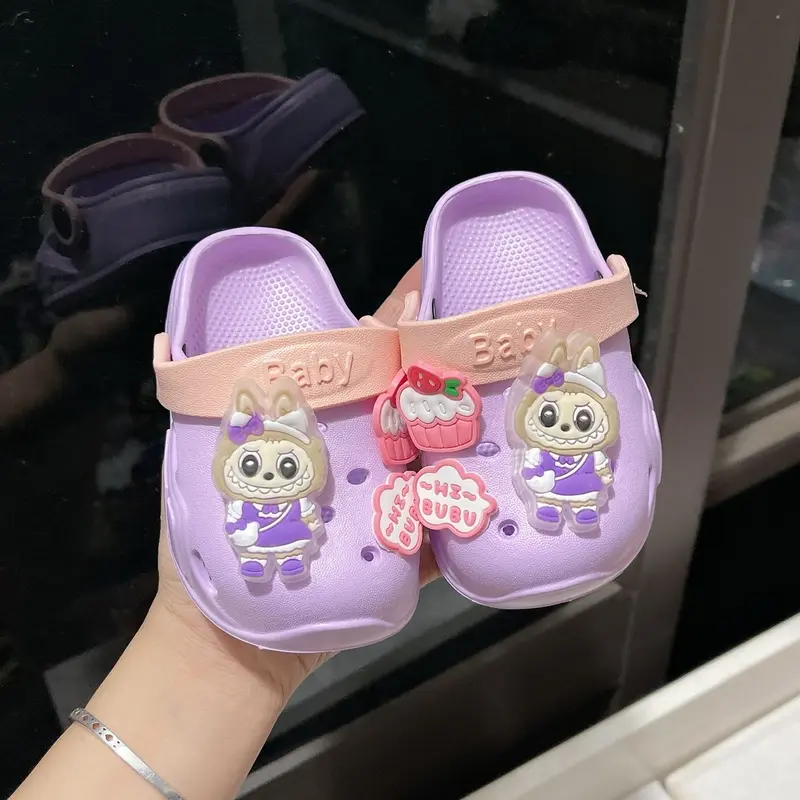 (Có đèn) Sục cross labubu hình bánh kem cho bé gái êm nhẹ thoáng mát có 3 màu size 18-29 5