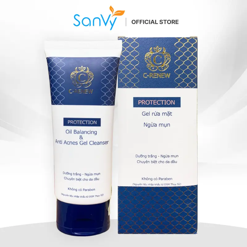 Sữa Rửa Mặt Chuyên Biệt Cho Da Dầu Mụn C-RENEW và Ngăn Tái Phát - Tuýp 100g Gel Rửa Mặt Skincare Nữ Women Làm Đẹp Da sáng da 3