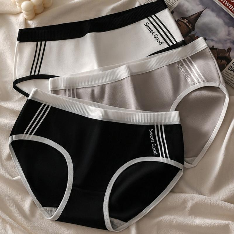 Combo 3 Quần lót nữ viền kẻ CS037 thông hơi Cạp Vừa Hợp Dáng Bạn Nữ Cá Tính Gợi Cảm Thoáng Mát Nhiều Lựa Chọn Women Nhung Voi