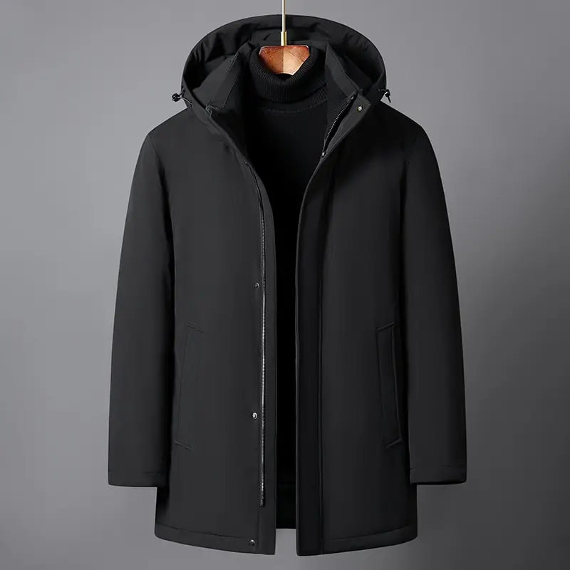 Jaket Musim Dingin Kualitas Tinggi Merek Liner Dilepas Pria Musim Dingin Bebek Putih Bawah Mantel Berkerudung Tebal Hangat parka Katun Panjang Puffer Distro 5