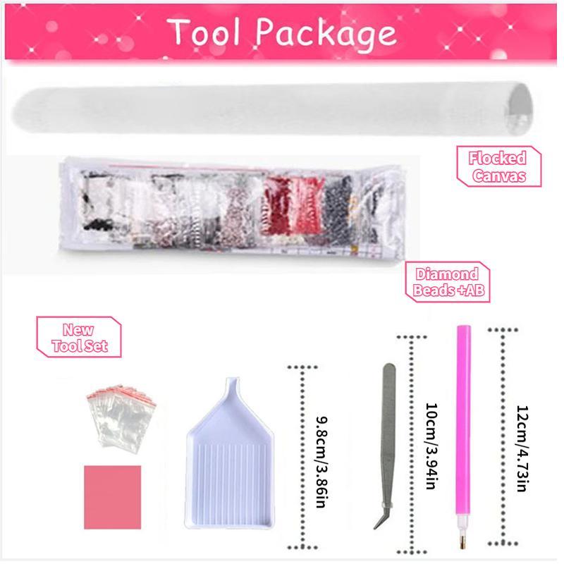 DIY Artificial Rhinestones Arts Painting Kit Without Frame, Color Cool Girl Pattern DIY Painting, Handmade Craft Wall Art Decoration 3