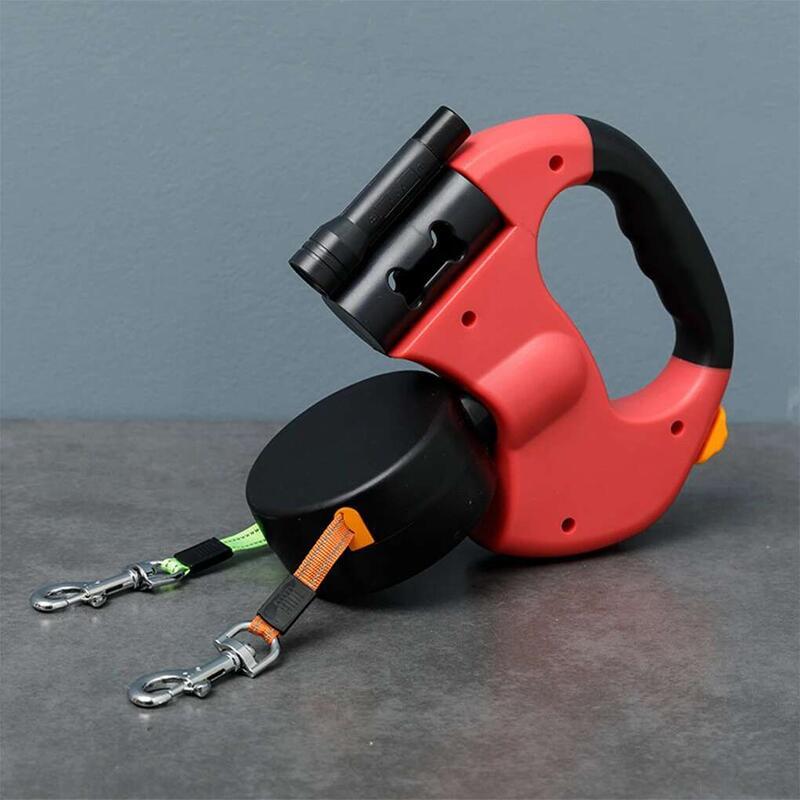 Product Introduction of Small Dog Dual Retractable Heads And LED With Led Pet Leash Lights Leads EASY 7