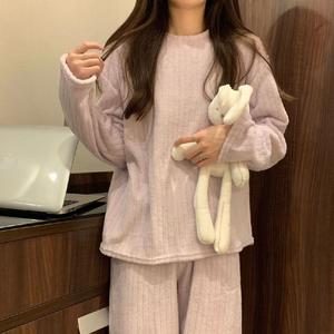 かわいいスーツコーラルアウトドアニットカジュアルゆったりメルマチックパジャマ角ゆったりフィットパジャマ