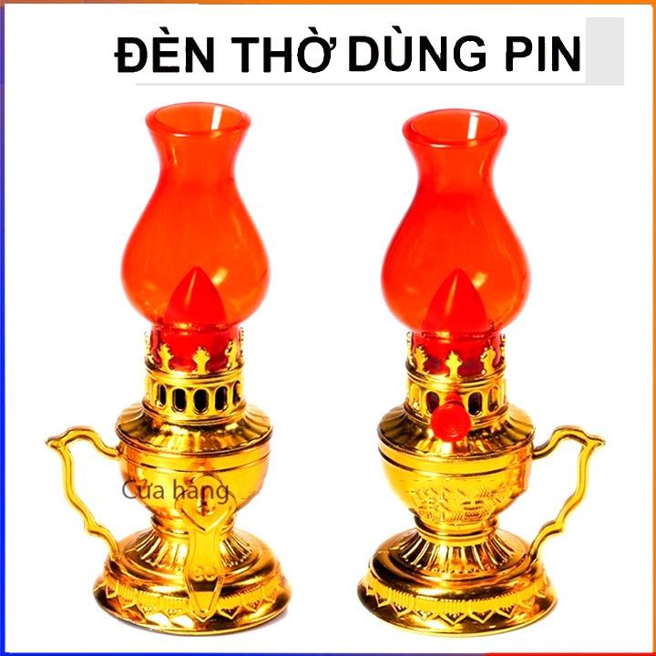 Bộ 2 Cái Đèn Thờ  Để Bàn Thờ Sài Bằng Pin, Combo 2 Đèn Thờ Vĩnh Cửu Dùng Pin Tiết Kiệm Điện Năng  Decor Trang Trí Nhà, Đèn Cầy, Đèn Thờ Cúng