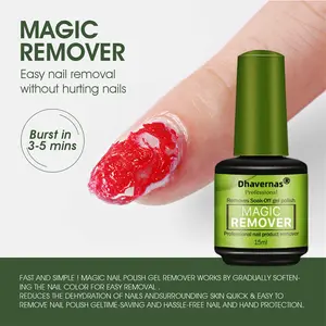 Nail Gel Polish Remover 3-5 Mins Fast Remover Magic Remover Gel Nail Polish Soak Off UV LED Cleaner Function Gel Remove Tool (15ml)