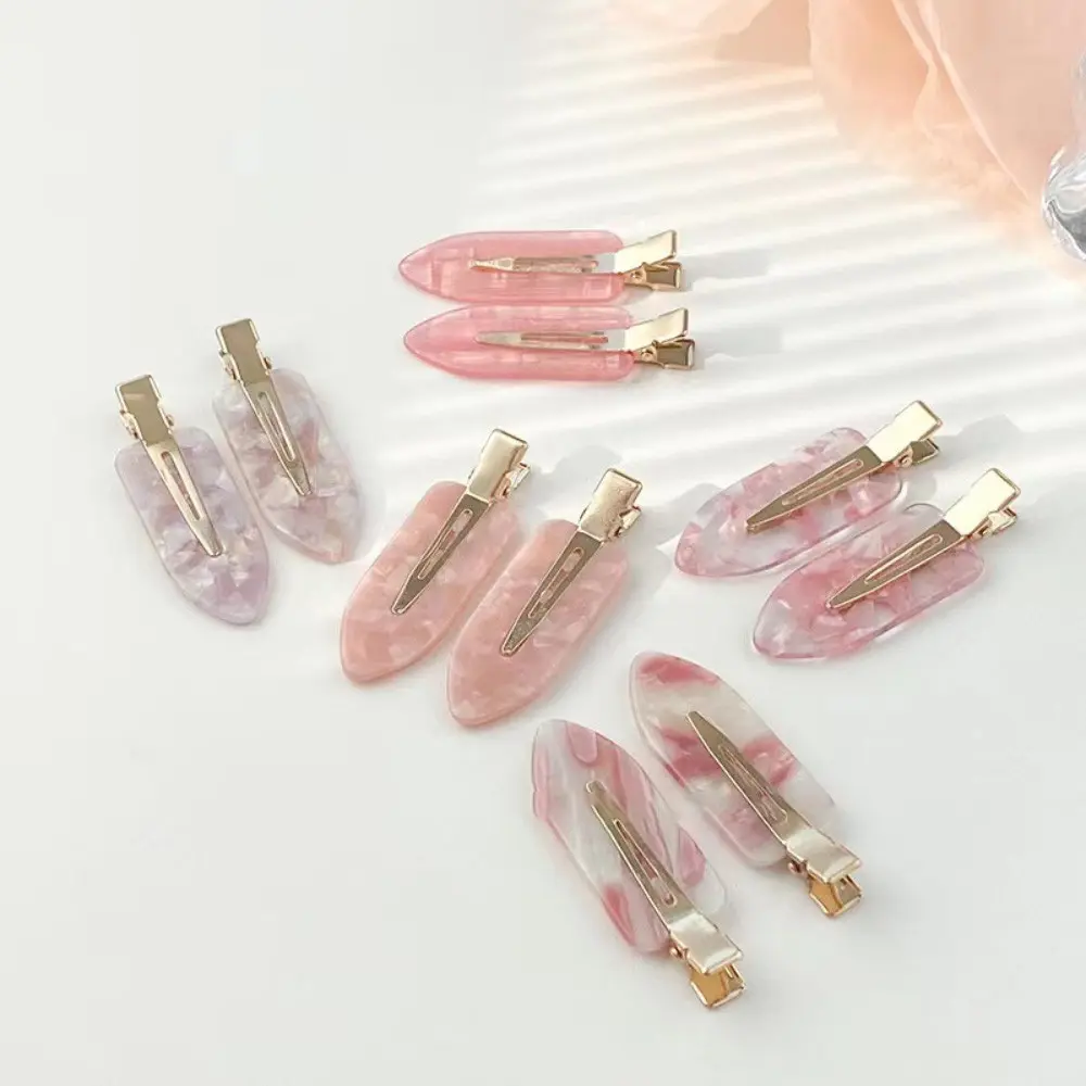Creative Fashion 2pcs Sold in Stock Wholesale Acetic Acid Hair Clips for Women No Trace Hair Clips Makeup Duckbill Clip