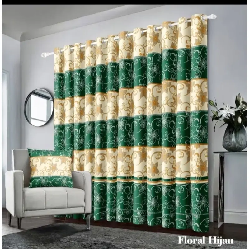 Gorden smokring motif sultan elegan murah 12 Ring/gordyn  smokring 12 Ring Free Tali Bunga Jendela Pintu Curtain gorden  serut 7